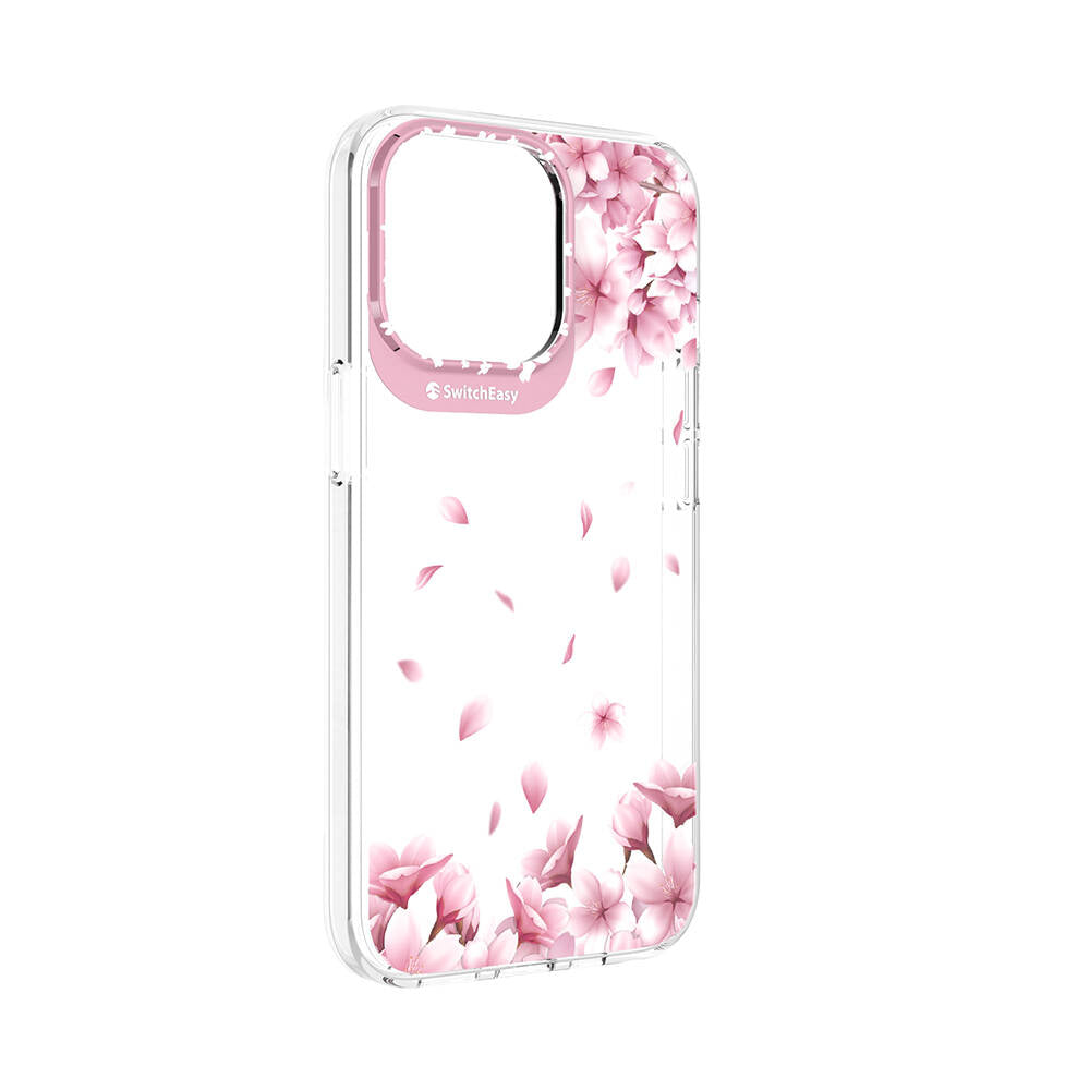 iPhone 13 Pro Kılıf Çift IMD Baskılı Lisanslı Switcheasy Artist Sakura Kılıf Pembe