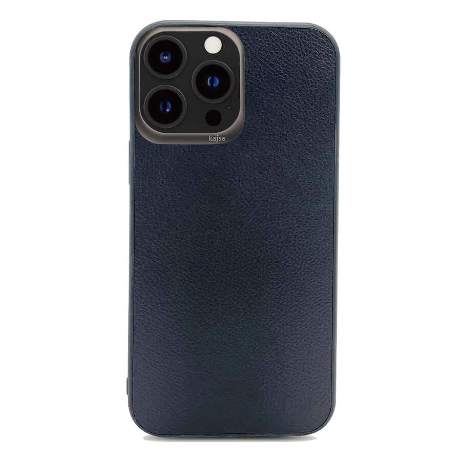 iPhone 13 Pro Kılıf Kajsa Luxe Collection Hakiki Deri Kılıf Siyah
