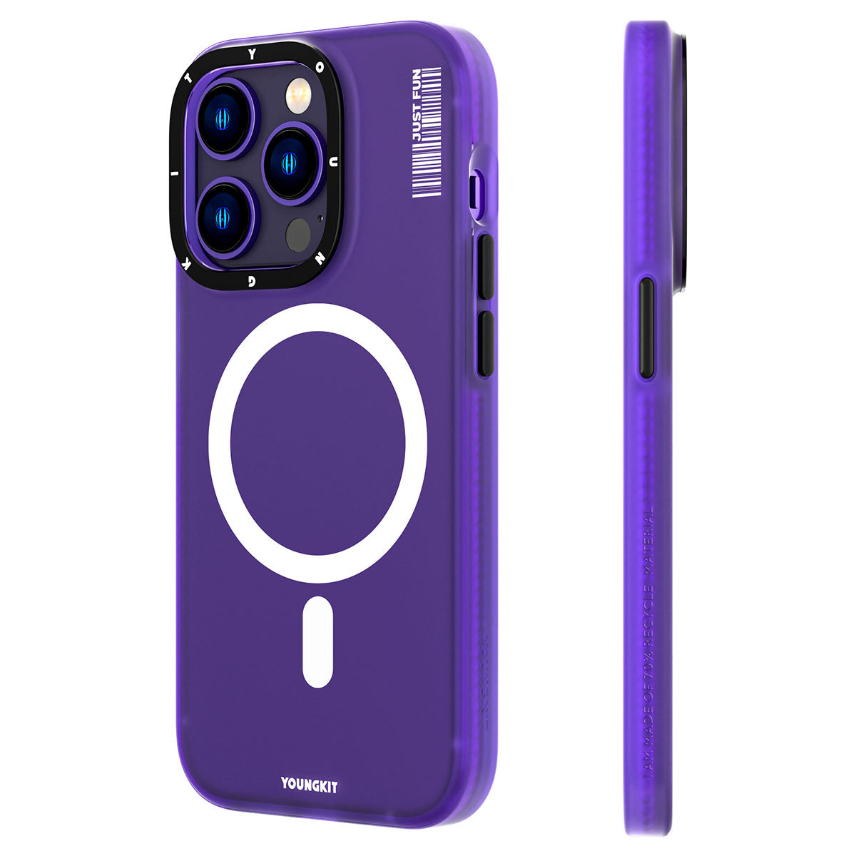 iPhone 13 Pro Kılıf Magsafe Şarj Özellikli Youngkit Colored Sand Serisi Kılıf Siyah