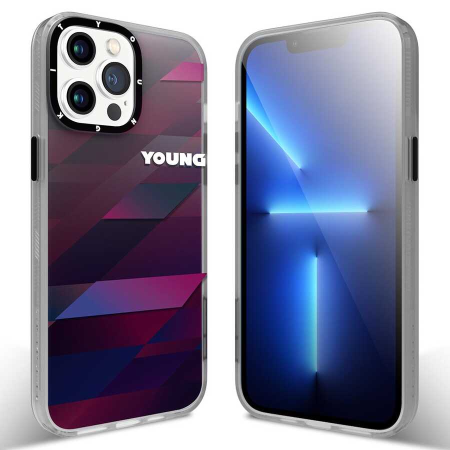 iPhone 13 Pro Kılıf YoungKit Klasik Serisi Kılıf CL003 Purple
