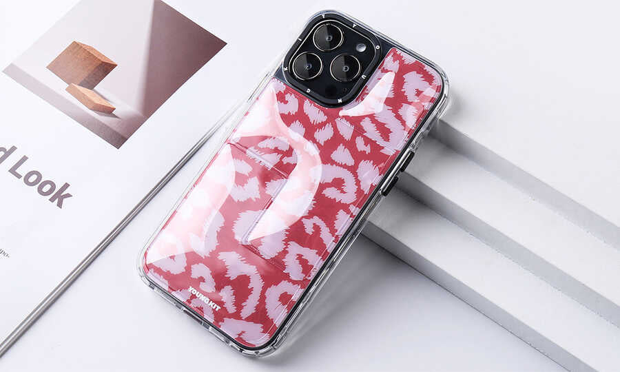 iPhone 13 Pro Kılıf YoungKit Leopard Article Serisi Kılıf Pembe