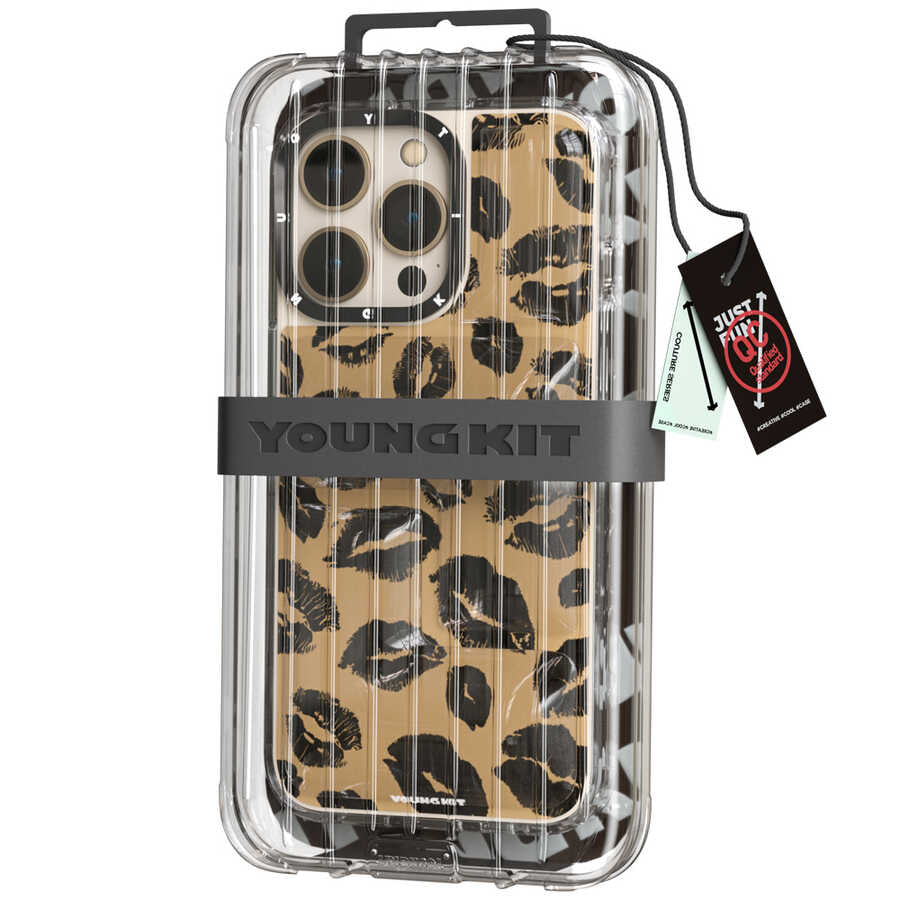 iPhone 13 Pro Kılıf YoungKit Leopard Article Serisi Kılıf Mavi
