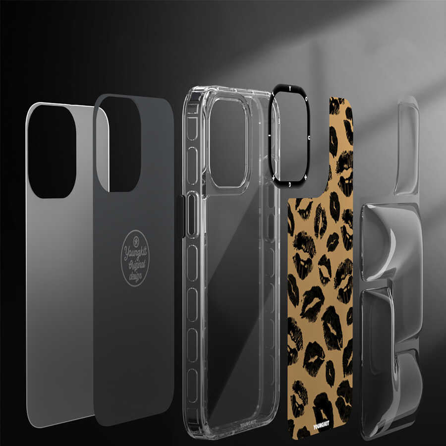 iPhone 13 Pro Kılıf YoungKit Leopard Article Serisi Kılıf Kahverengi