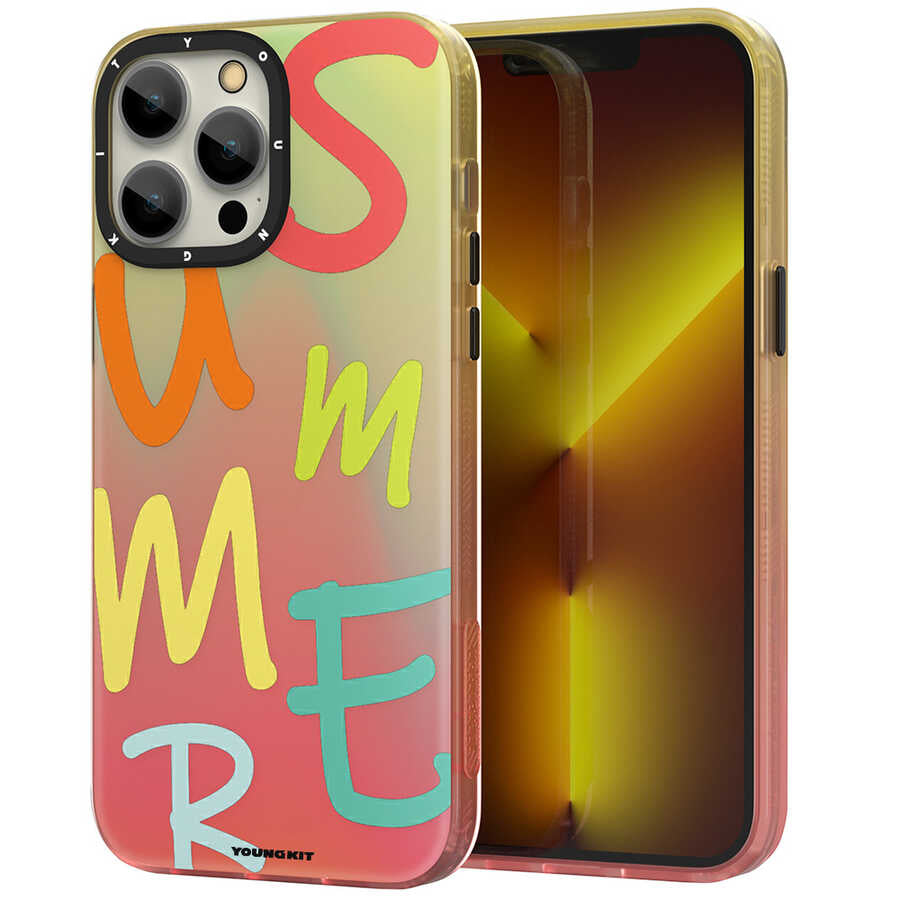 iPhone 13 Pro Kılıf YoungKit Summer Serisi Kılıf Turuncu