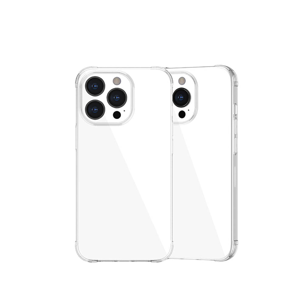 iPhone 13 Pro Max Kılıf Airbagli Şeffaf Darbe Emici Silikon Tasarımlı Recci Clarity Serisi Kılıf Şeffaf