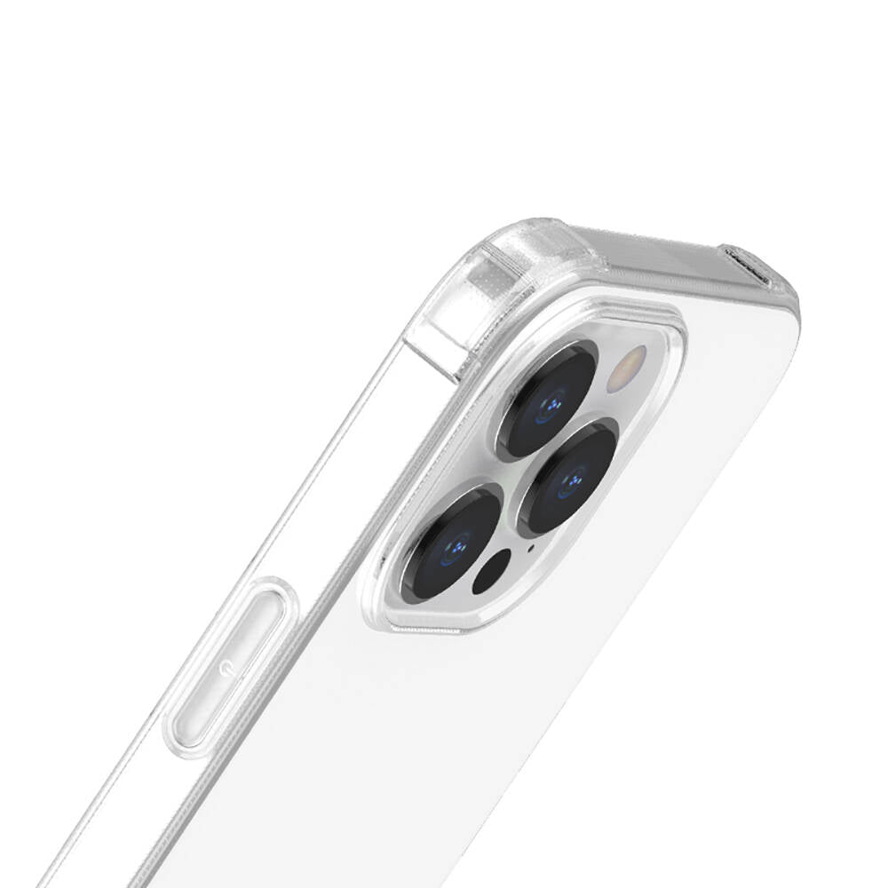iPhone 13 Pro Max Kılıf Airbagli Şeffaf Darbe Emici Silikon Tasarımlı Recci Clarity Serisi Kılıf Şeffaf
