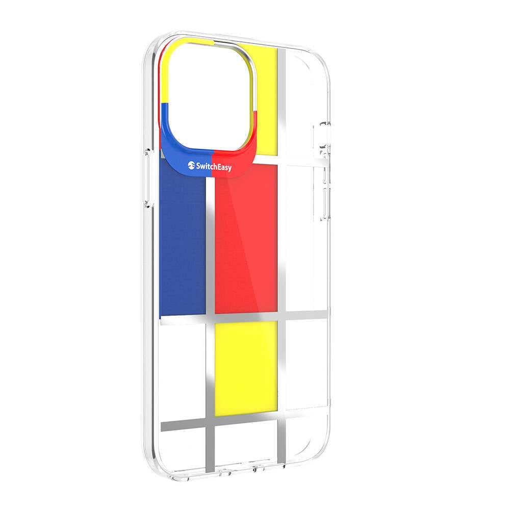 iPhone 13 Pro Max Kılıf Çift IMD Baskılı Lisanslı Switcheasy Artist Mondrian Kılıf Sarı
