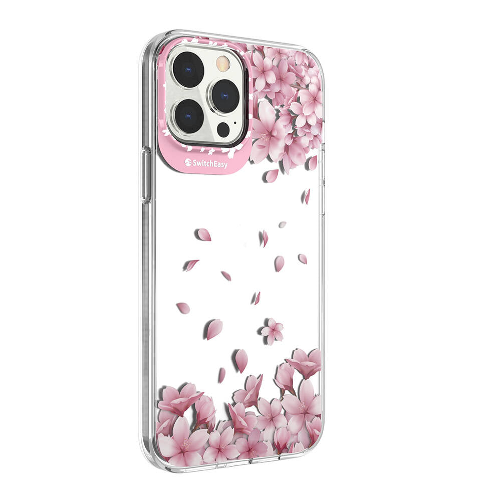 iPhone 13 Pro Max Kılıf Çift IMD Baskılı Lisanslı Switcheasy Artist Sakura Kılıf Pembe