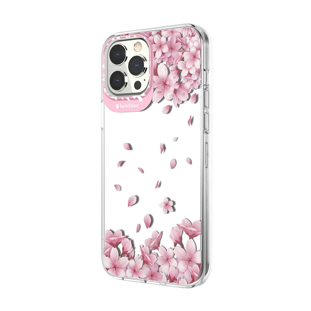 iPhone 13 Pro Max Kılıf Çift IMD Baskılı Lisanslı Switcheasy Artist Sakura Kılıf Pembe