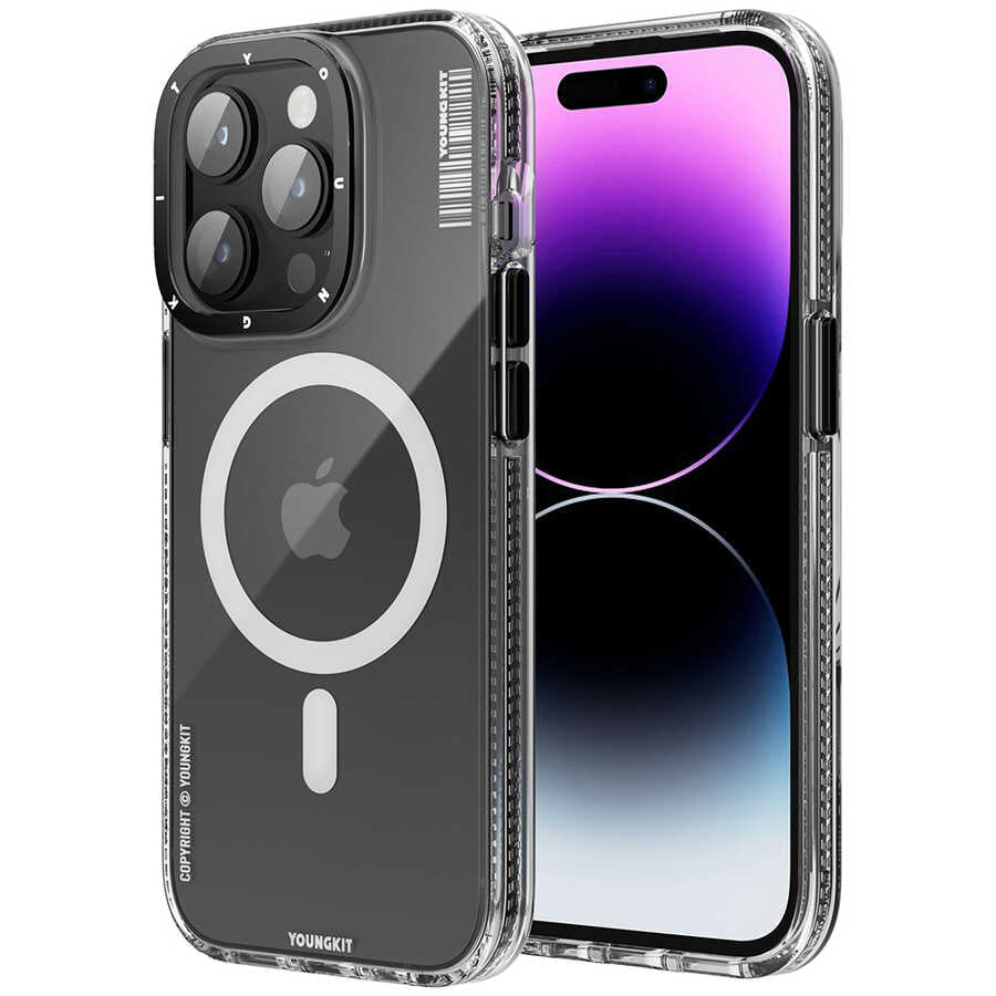 iPhone 13 Pro Max Kılıf Magsafe Şarj Özellikli YoungKit Exquisite Serisi Kılıf Siyah