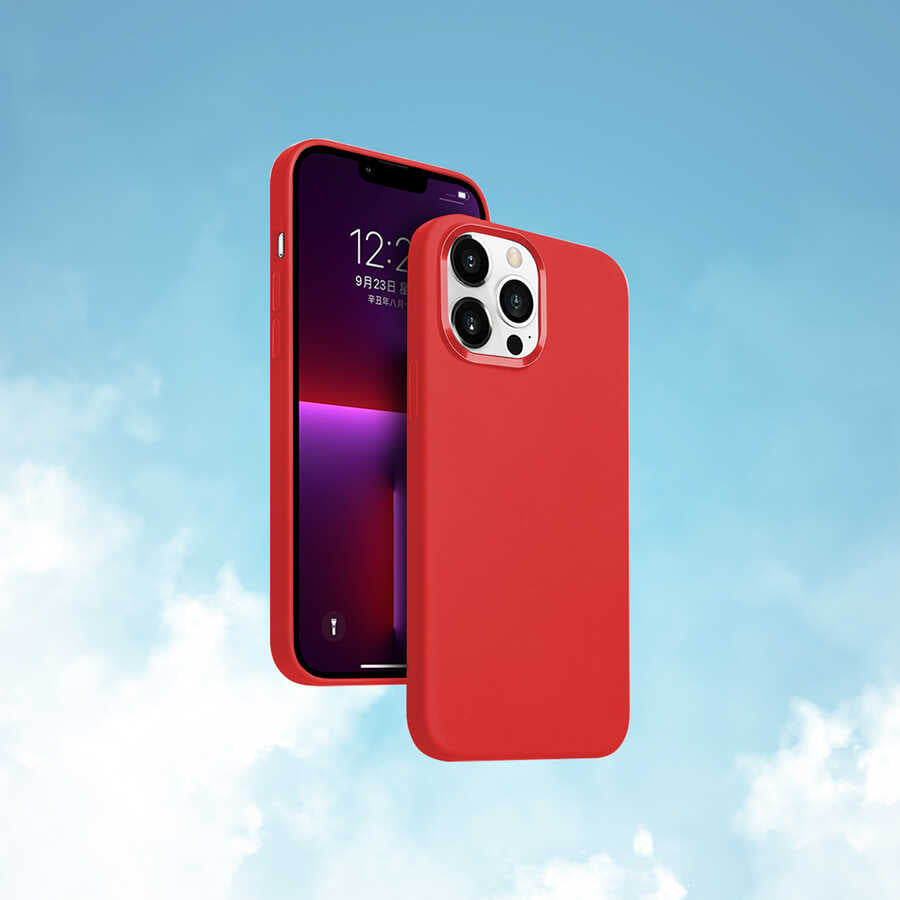 iPhone 13 Pro Max Kılıf Wiwu Magsafe Magnetic Silikon Kılıf Turuncu