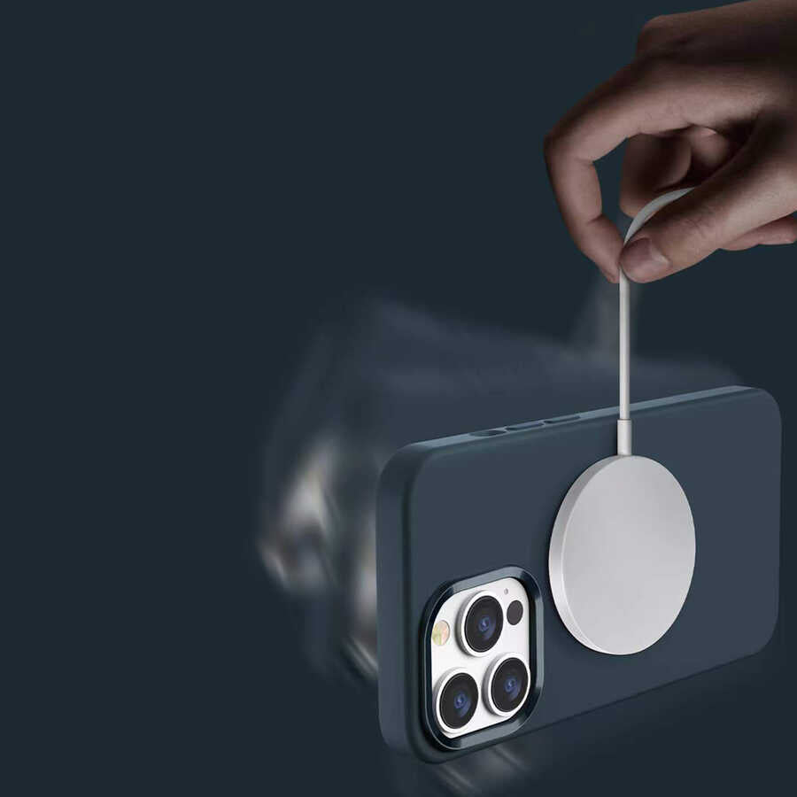 iPhone 13 Pro Max Kılıf Wiwu Magsafe Magnetic Silikon Kılıf Turuncu