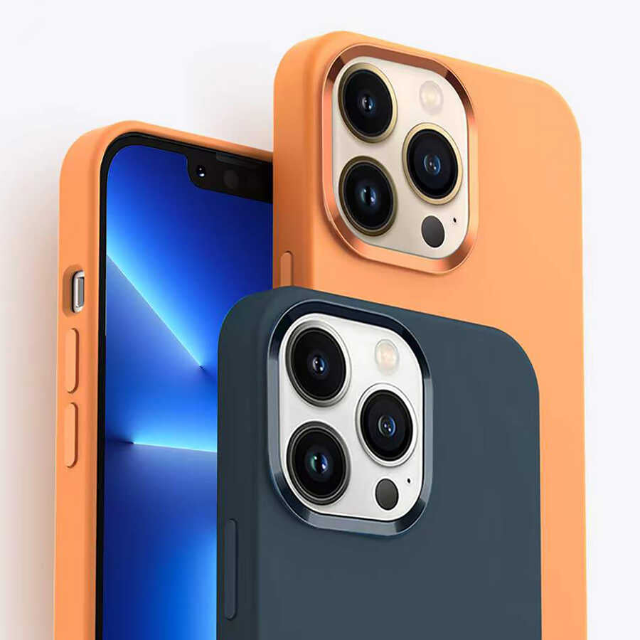 iPhone 13 Pro Max Kılıf Wiwu Magsafe Magnetic Silikon Kılıf Turuncu