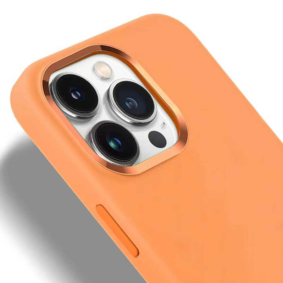 iPhone 13 Pro Max Kılıf Wiwu Magsafe Magnetic Silikon Kılıf Turuncu