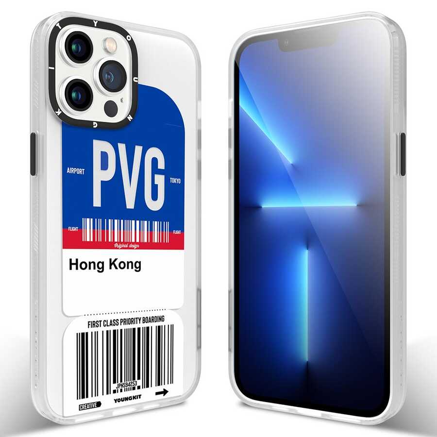 iPhone 13 Pro Max Kılıf YoungKit Any Time Trip Serisi Kılıf CL026 Hong Kong