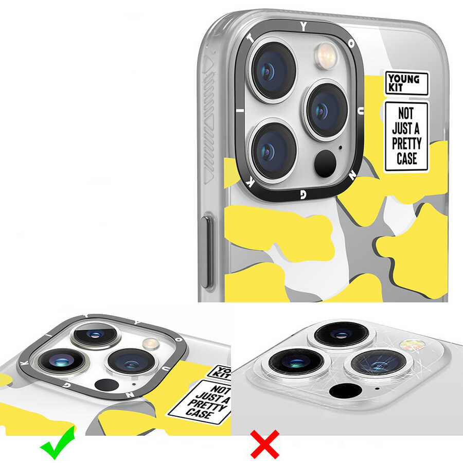 iPhone 13 Pro Max Kılıf YoungKit Kamuflaj Serisi Kılıf Sarı