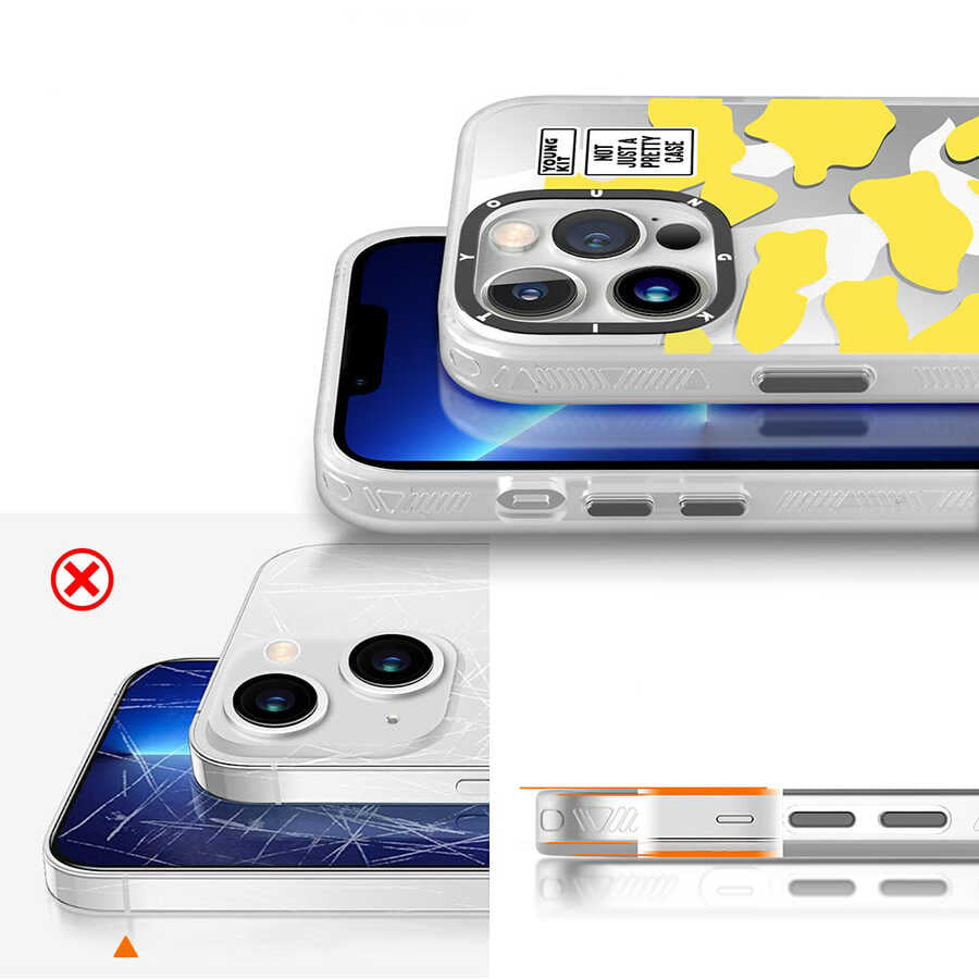 iPhone 13 Pro Max Kılıf YoungKit Kamuflaj Serisi Kılıf Sarı