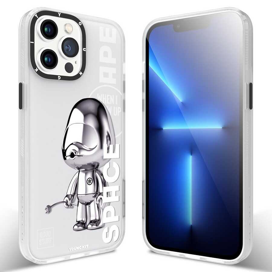 iPhone 13 Pro Max Kılıf YoungKit Klasik Serisi Kılıf IP001 Space Ape