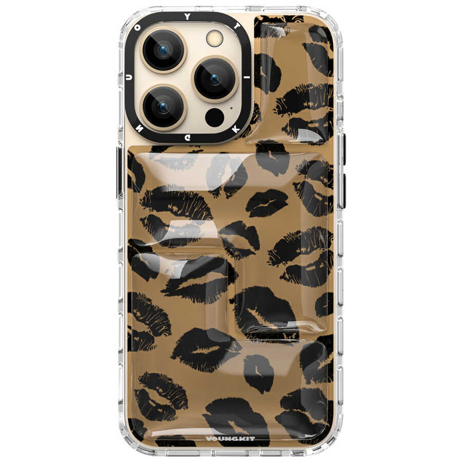iPhone 13 Pro Max Kılıf YoungKit Leopard Article Serisi Kılıf Mavi