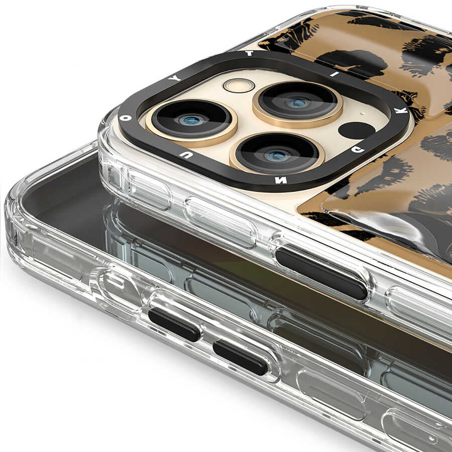 iPhone 13 Pro Max Kılıf YoungKit Leopard Article Serisi Kılıf Siyah