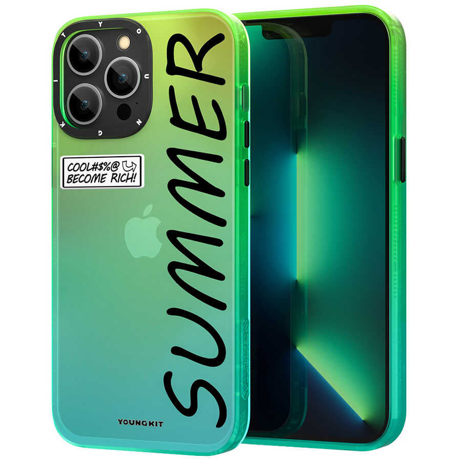 iPhone 13 Pro Max Kılıf YoungKit Summer Serisi Kılıf Yeşil