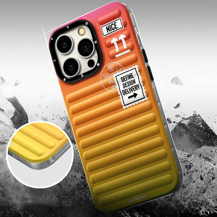 iPhone 13 Pro Max Kılıf YoungKit The Secret Color Serisi Kılıf Turuncu