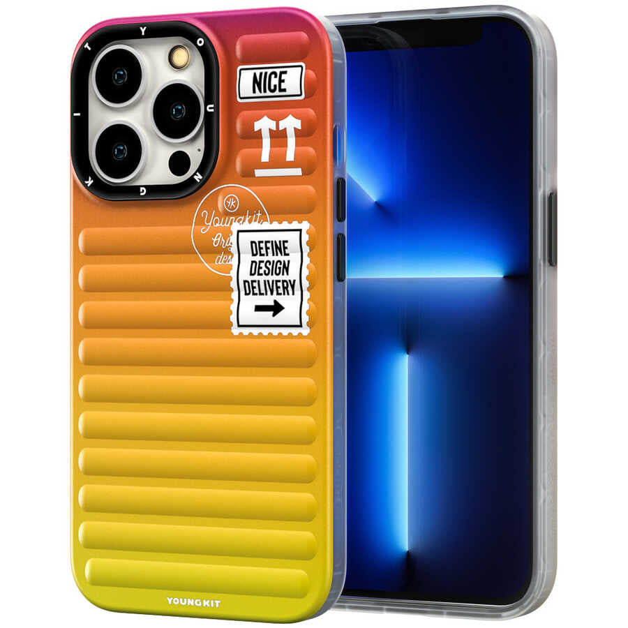iPhone 13 Pro Max Kılıf YoungKit The Secret Color Serisi Kılıf Turuncu