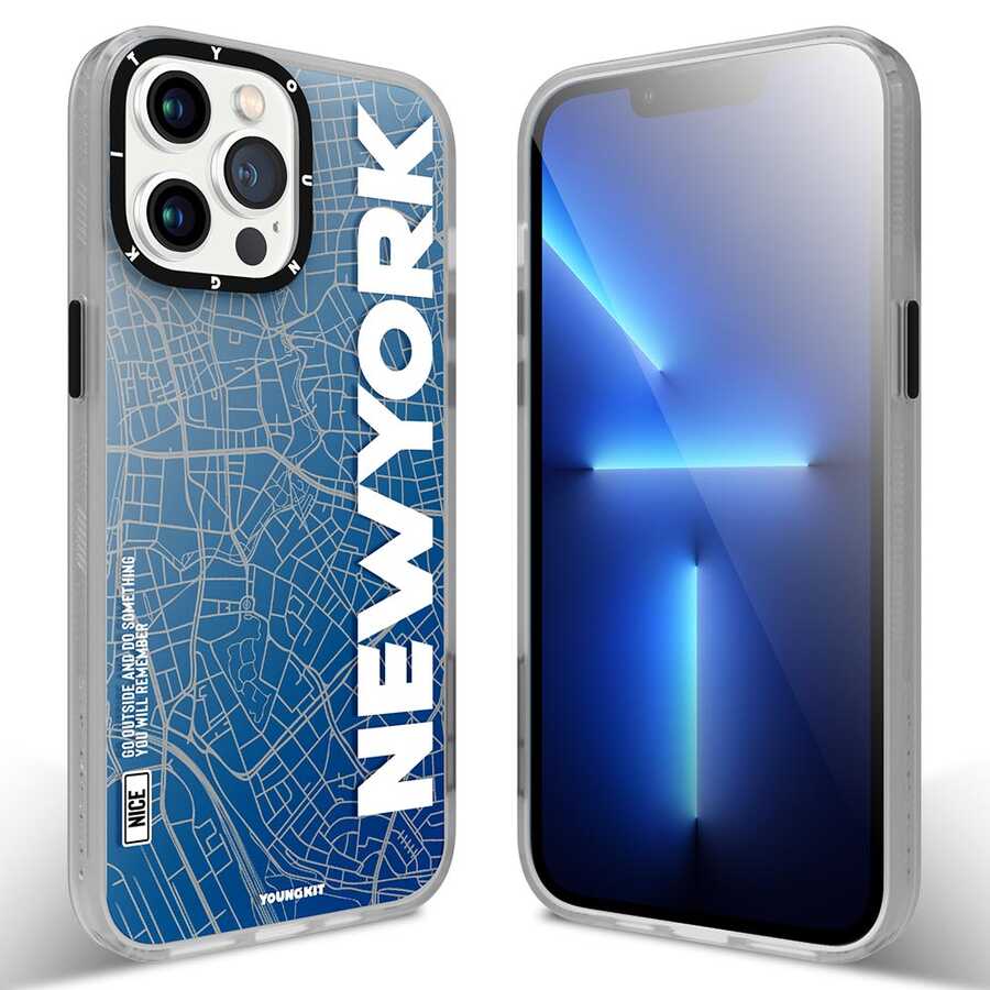 iPhone 13 Pro Max Kılıf YoungKit World Trip Serisi Kılıf New York