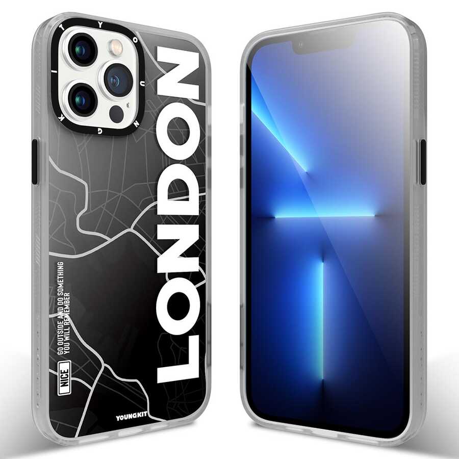 iPhone 13 Pro Max Kılıf YoungKit World Trip Serisi Kılıf London