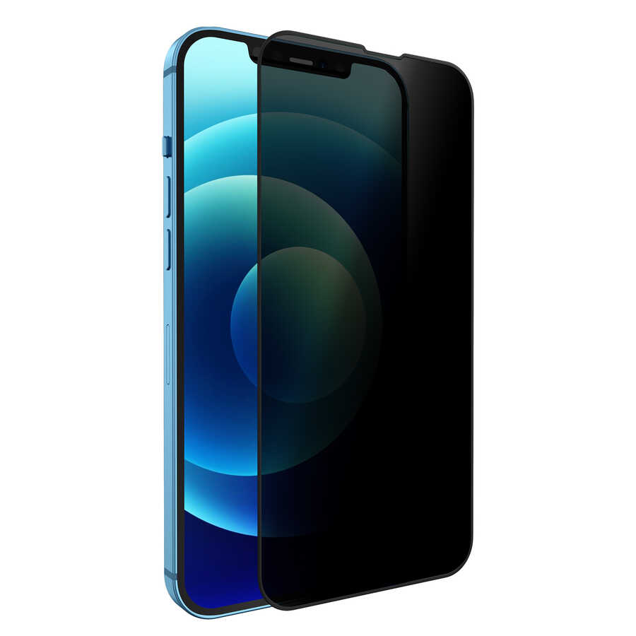 iPhone 13 Pro Wiwu Easy İnstall iPrivacy Temperli Ekran Koruyucu Siyah