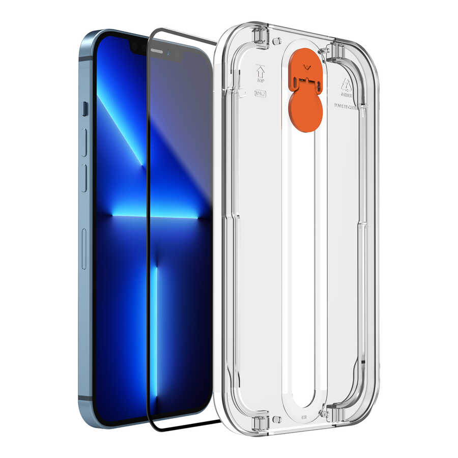 iPhone 13 Pro Wiwu Easy İnstall iVista Super Hardness Ekran Koruyucu Siyah