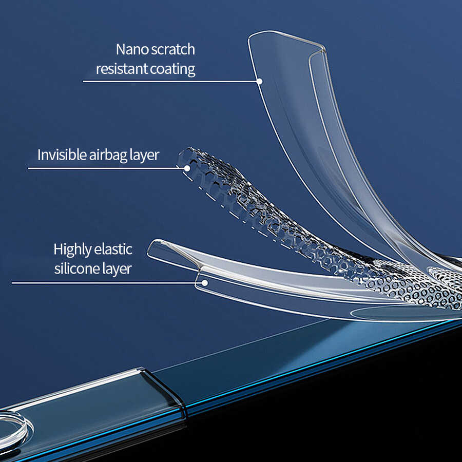 iPhone 13 Wiwu Magsafe Şarj Özellikli Lens Korumalı Şeffaf Silikon Kılıf Mavi