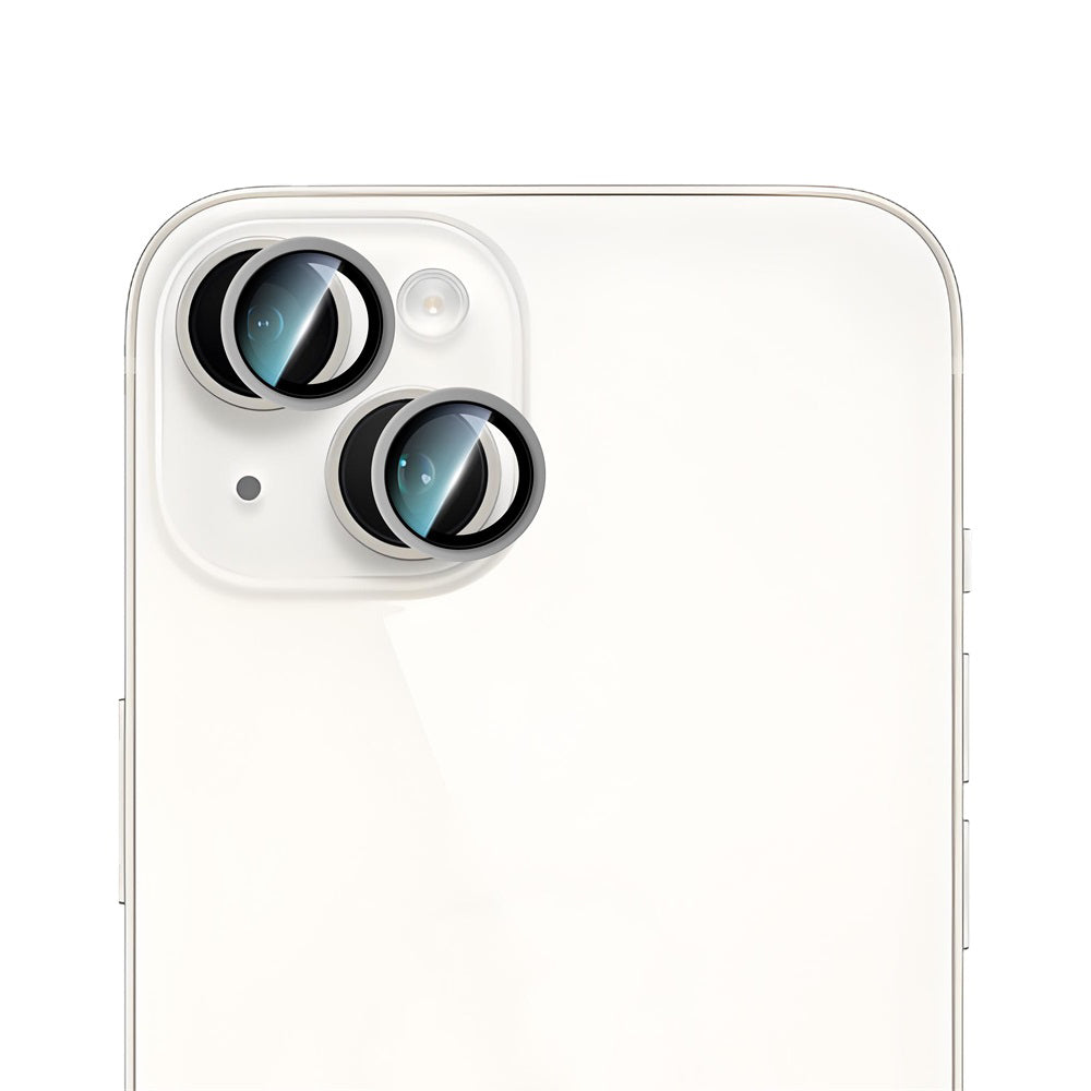 Apple iPhone 14 CaseWorld Alloy Serisi Oleofobik Anti Reflective Kamera Lens Koruyucu Gümüş