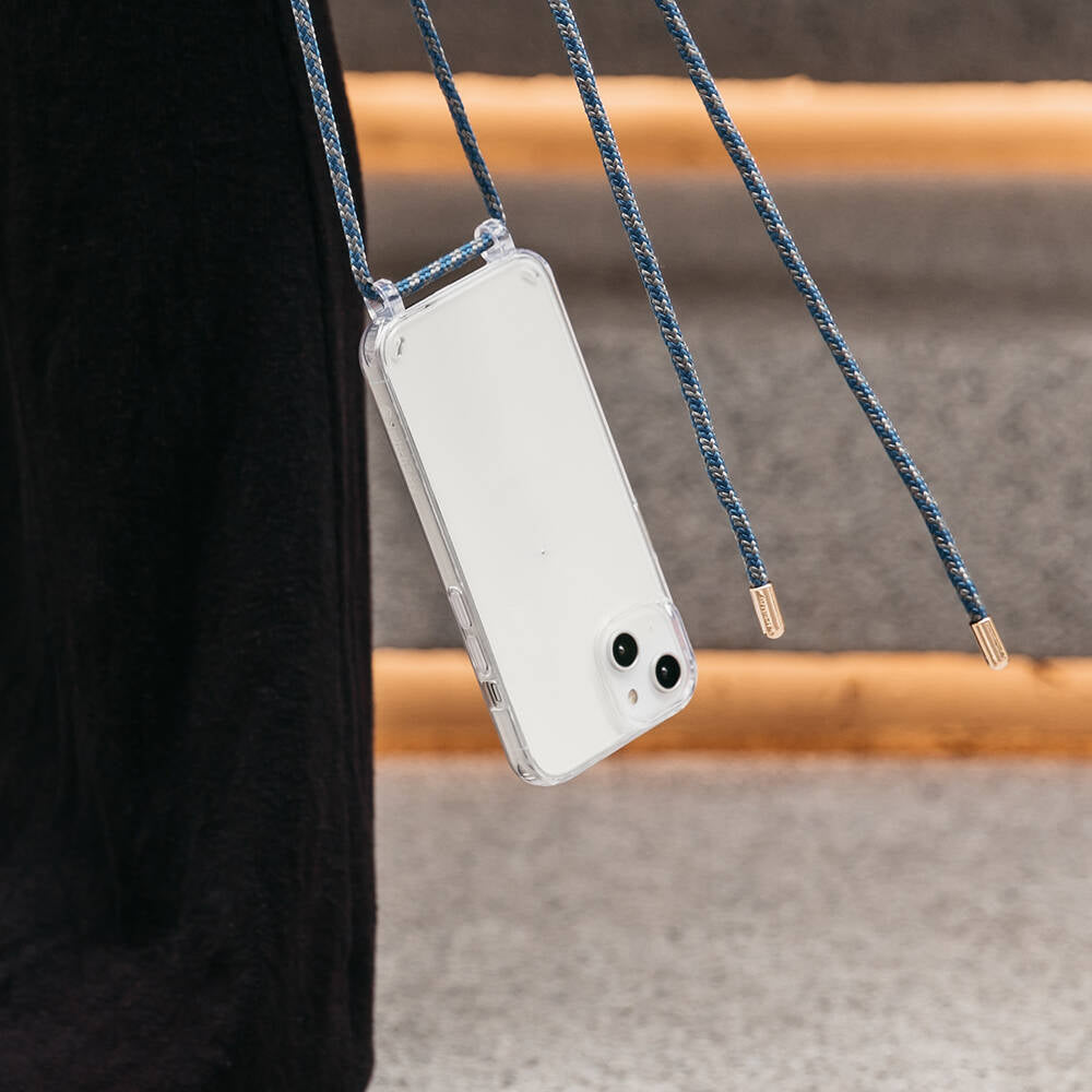 iPhone 14 Kılıf Boyun Askılı Şok Önleyicili Şeffaf Lisanslı Switcheasy Play Kılıf Siyah