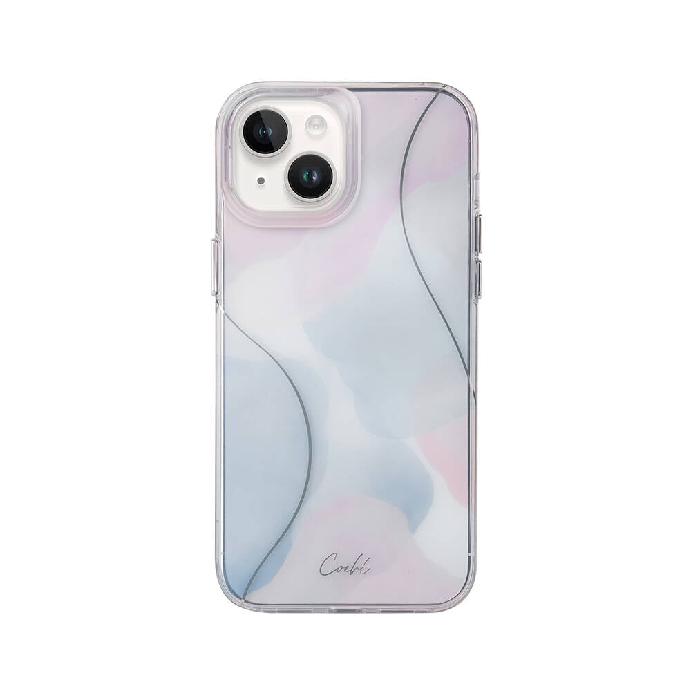 iPhone 14 Kılıf Dalgalı Çizgi Desenli Coehl Palette Kılıf Mavi