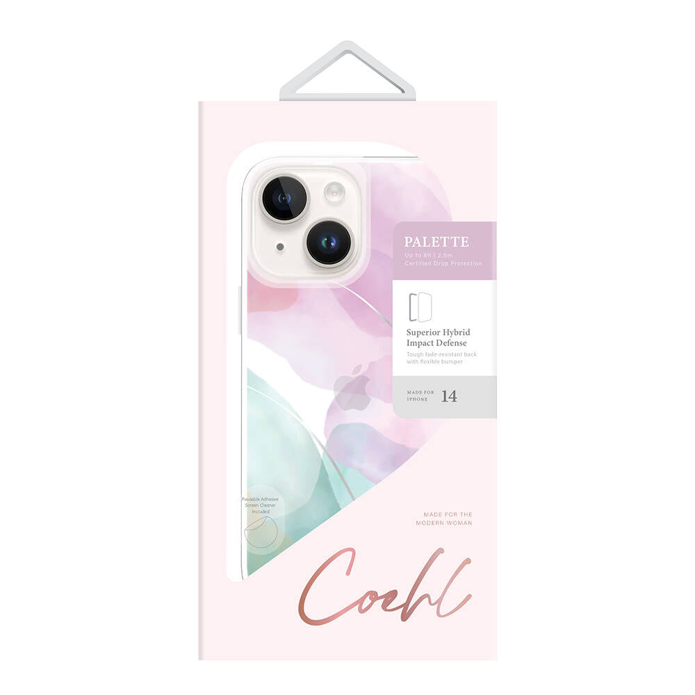 iPhone 14 Kılıf Dalgalı Çizgi Desenli Coehl Palette Kılıf Lila