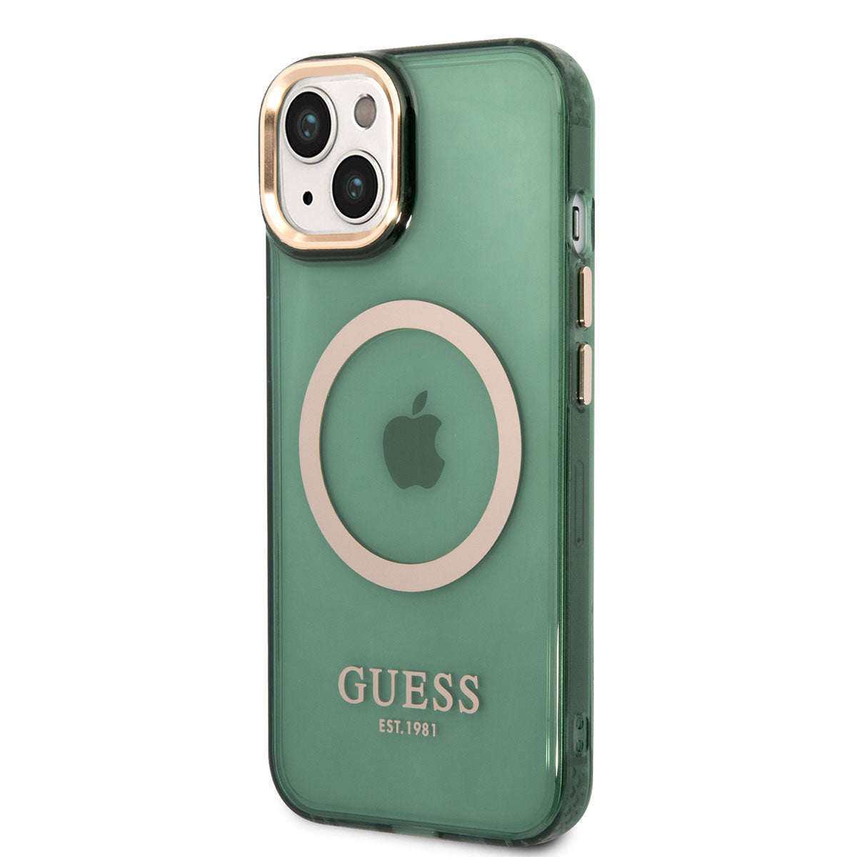 Apple iPhone 14 Kılıf GUESS Magsafe Şarj Özellikli Airbagli Dizayn Kapak Yeşil