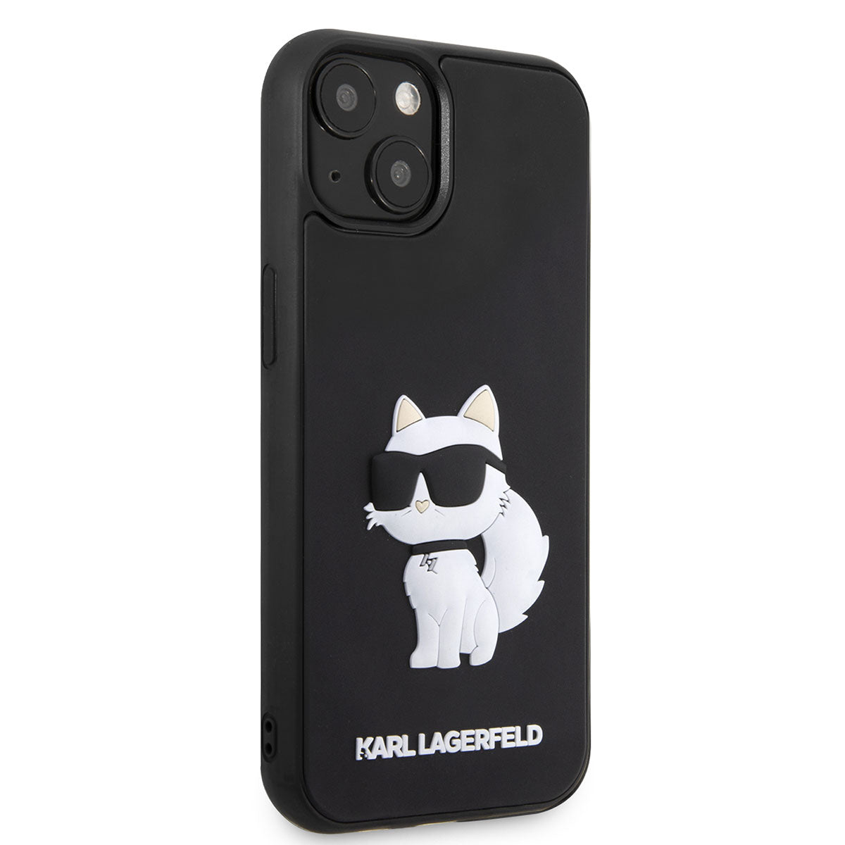 iPhone 14 Kılıf Karl Lagerfeld 3D Rubber Choupette Dizayn Kılıf Siyah