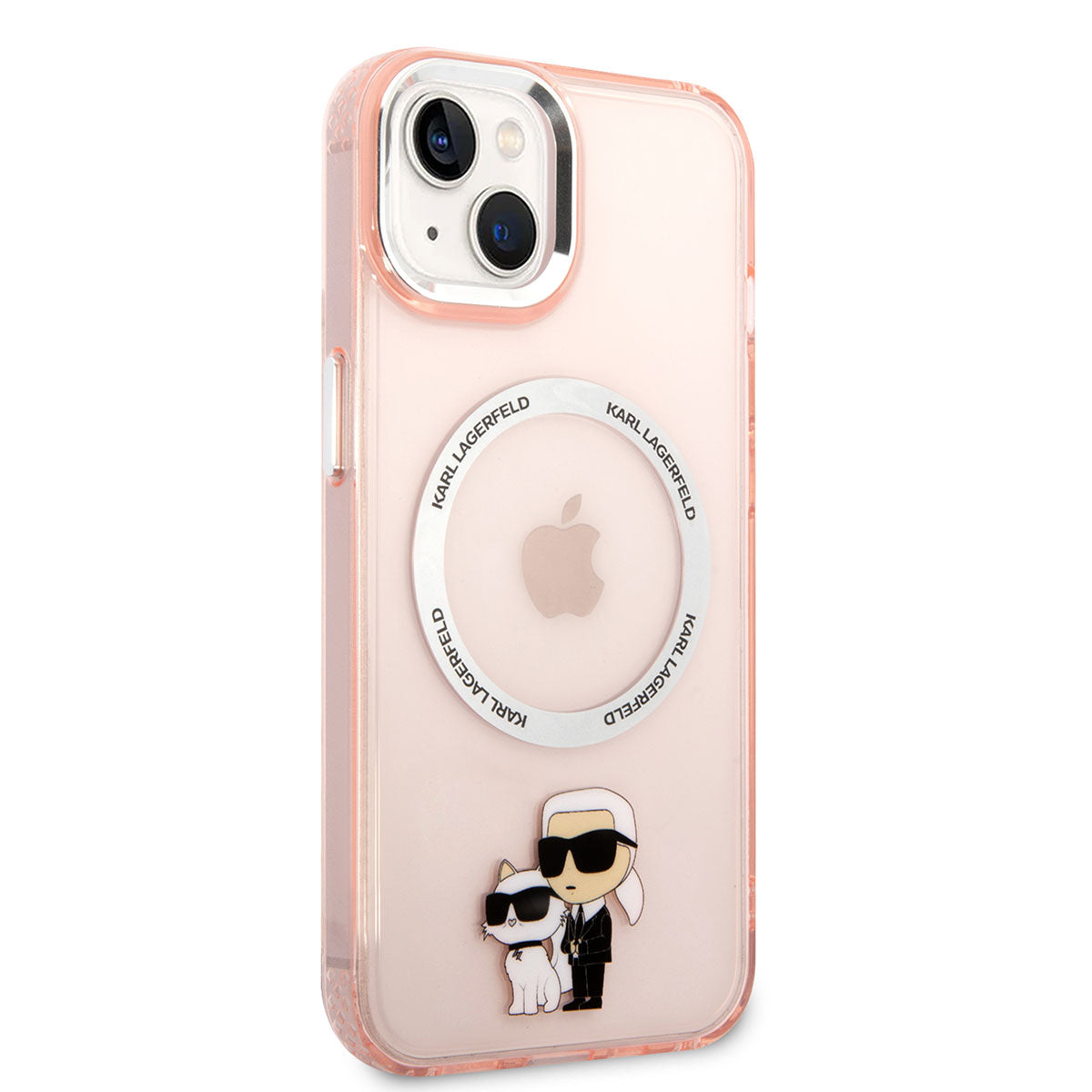 iPhone 14 Kılıf Karl Lagerfeld Magsafe Şarj Özellikli K&C Dizayn Kılıf Pembe