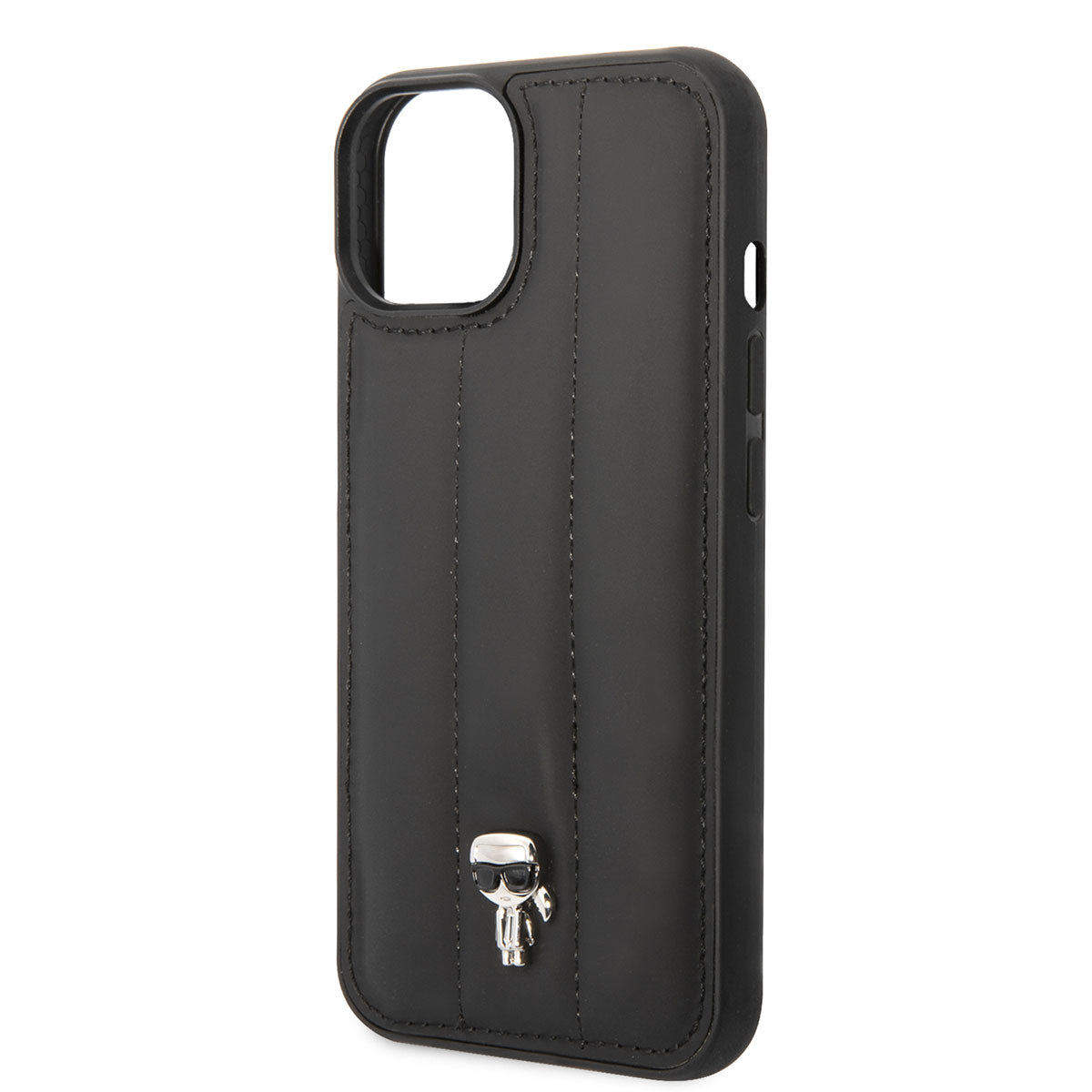 iPhone 14 Kılıf Karl Lagerfeld Nylon Puffy Airbag Karl Dizayn Kılıf Siyah