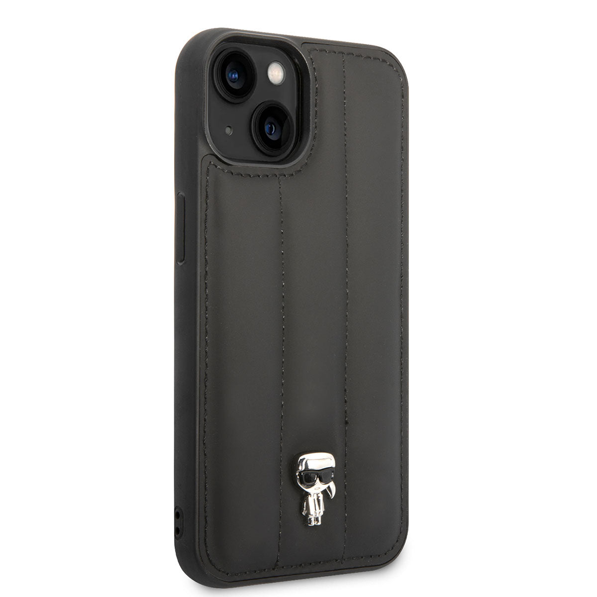 iPhone 14 Kılıf Karl Lagerfeld Nylon Puffy Airbag Karl Dizayn Kılıf Siyah