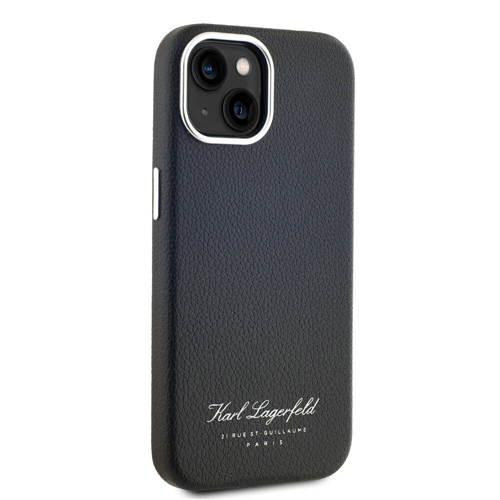 iPhone 14 Kılıf Karl Lagerfeld Orjinal Lisanslı KL Yazılı Hotel Kılıf Siyah