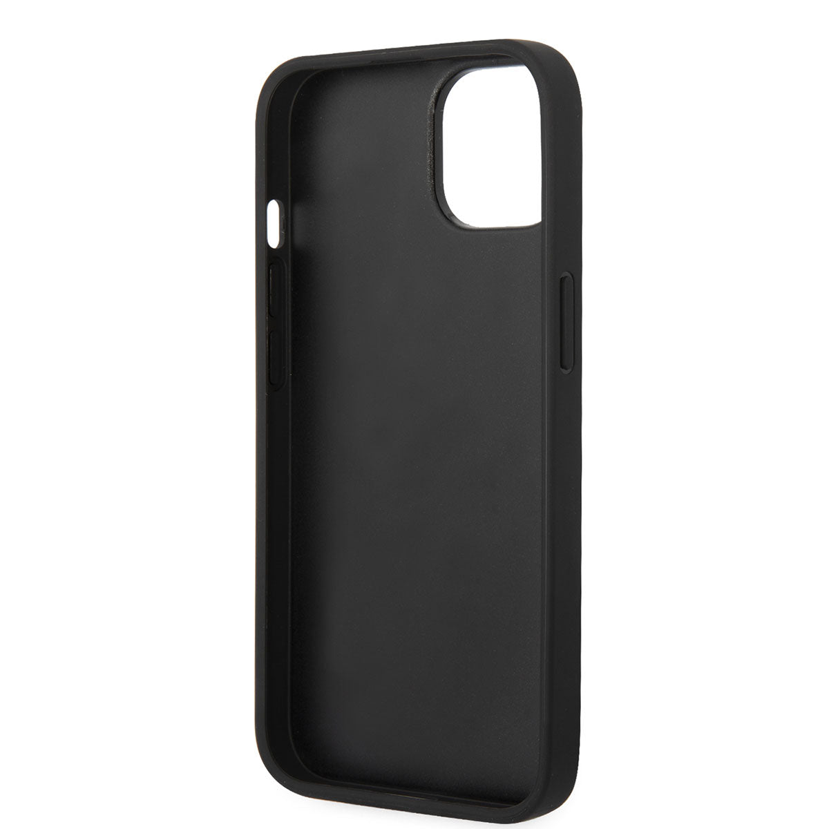 iPhone 14 Kılıf Karl Lagerfeld PU Suni Deri Logolu Dizayn Kılıf Siyah
