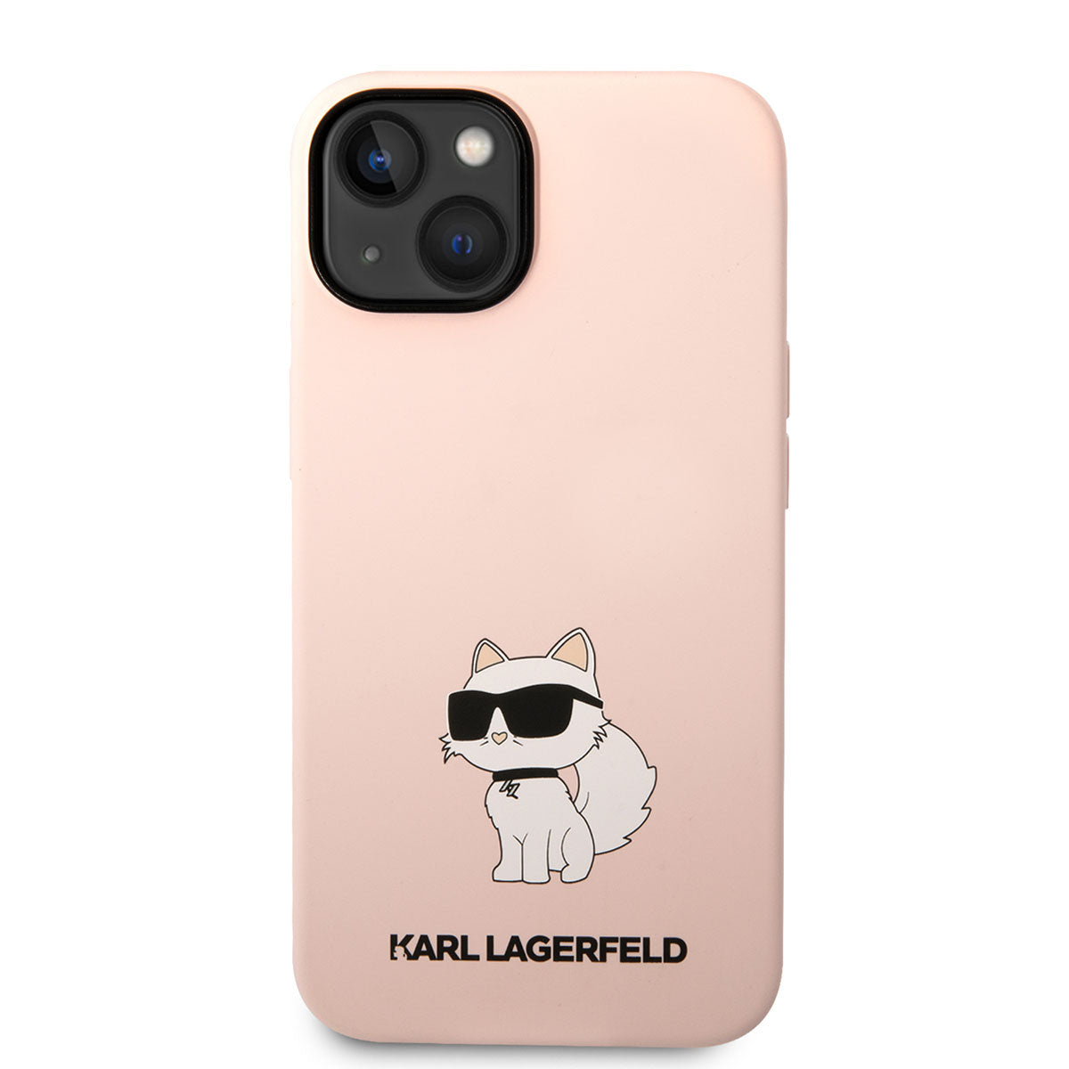 iPhone 14 Kılıf Karl Lagerfeld Silikon Choupette Dizayn Kılıf Pembe