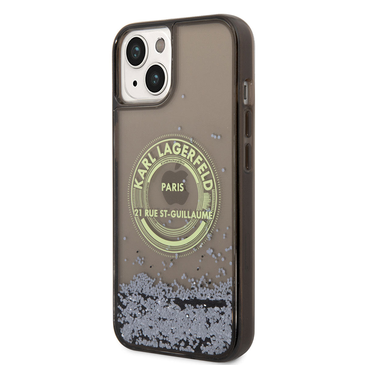 iPhone 14 Kılıf Karl Lagerfeld Sıvılı Simli RSG Dizayn Kılıf Pembe