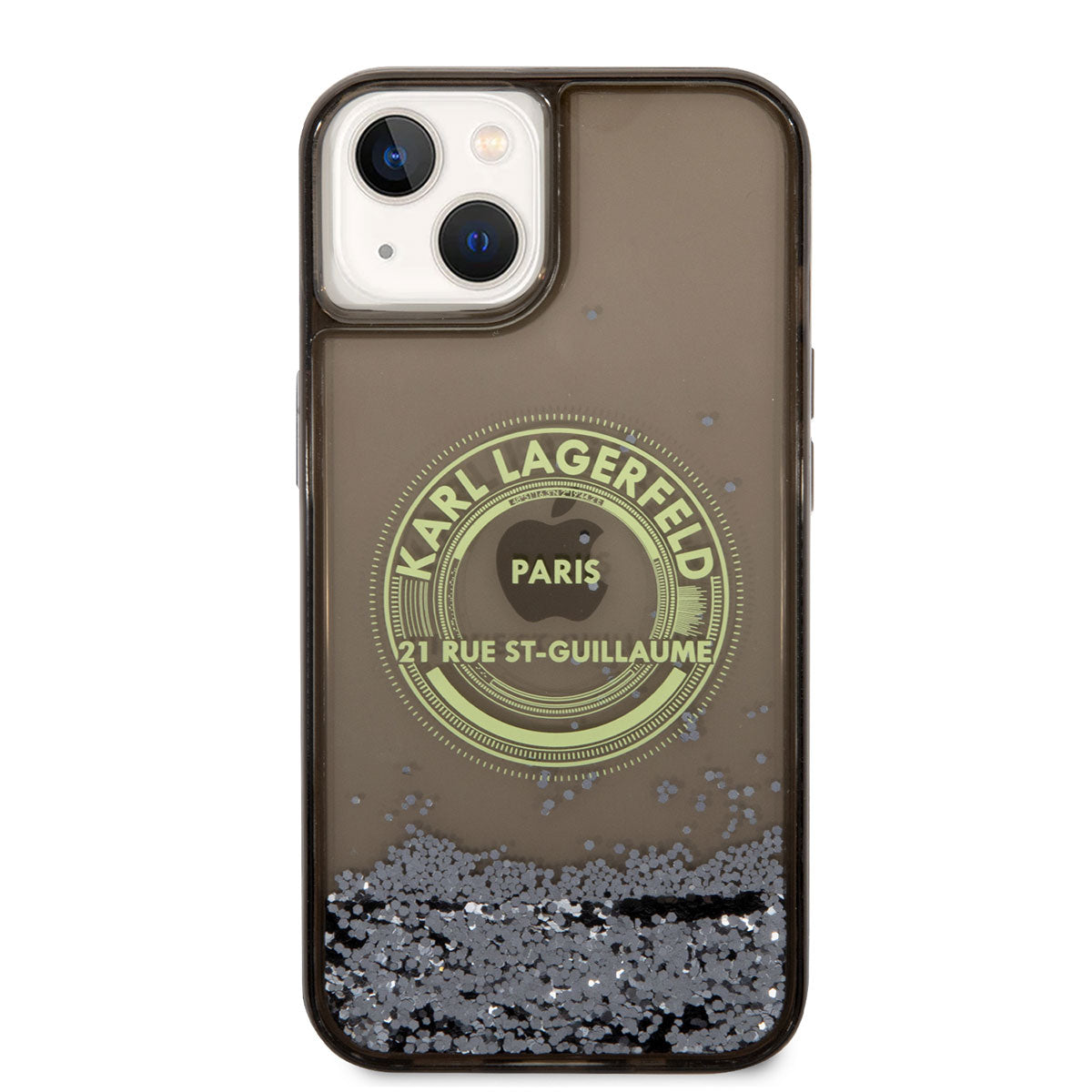 iPhone 14 Kılıf Karl Lagerfeld Sıvılı Simli RSG Dizayn Kılıf Pembe