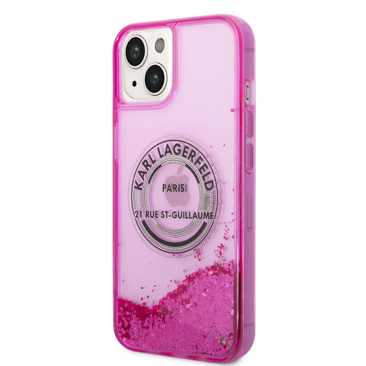 iPhone 14 Kılıf Karl Lagerfeld Sıvılı Simli RSG Dizayn Kılıf Siyah