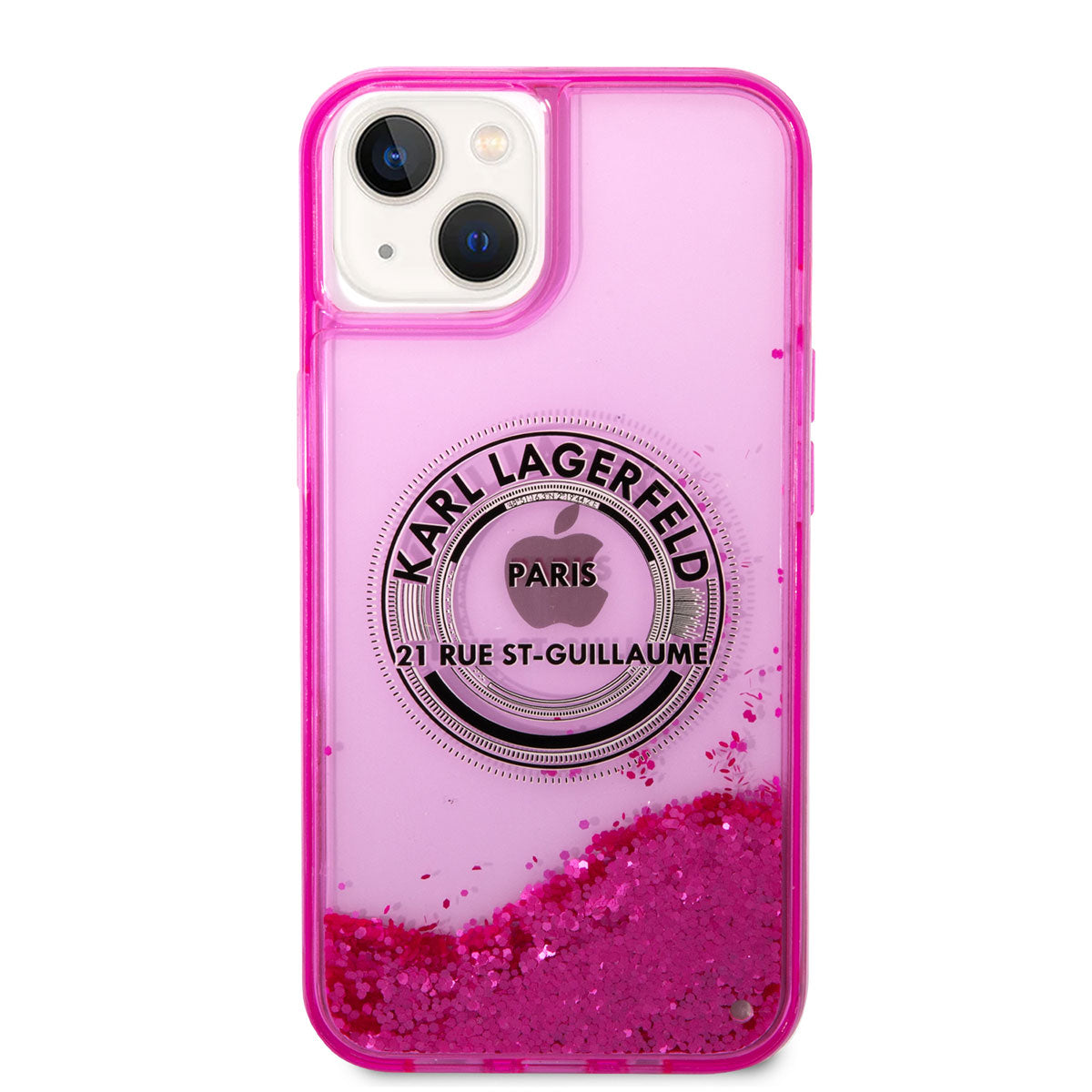 iPhone 14 Kılıf Karl Lagerfeld Sıvılı Simli RSG Dizayn Kılıf Siyah