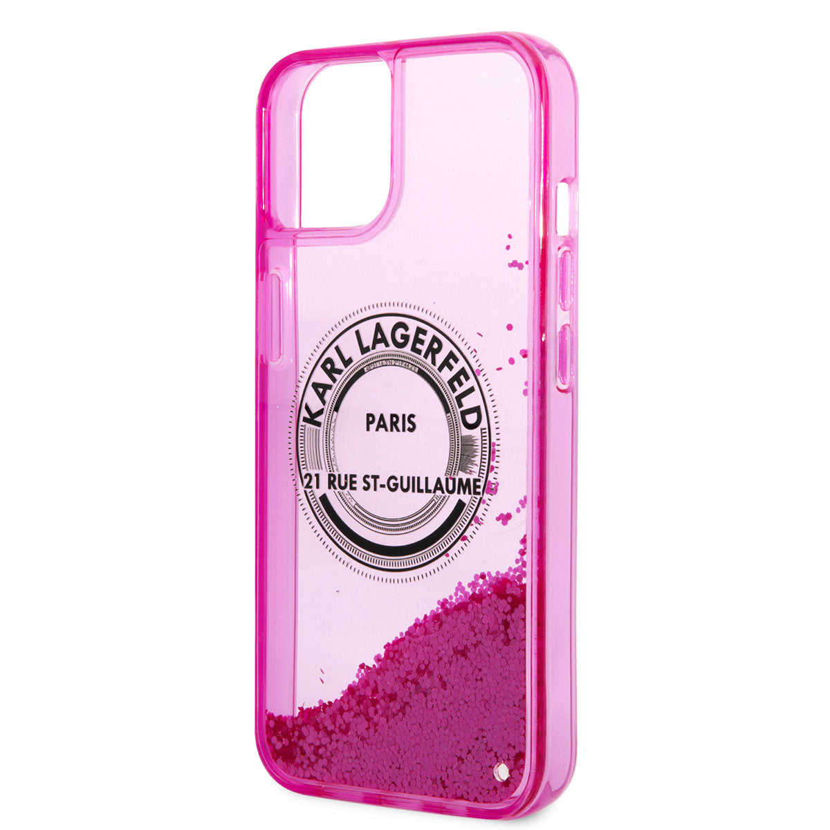 iPhone 14 Kılıf Karl Lagerfeld Sıvılı Simli RSG Dizayn Kılıf Siyah