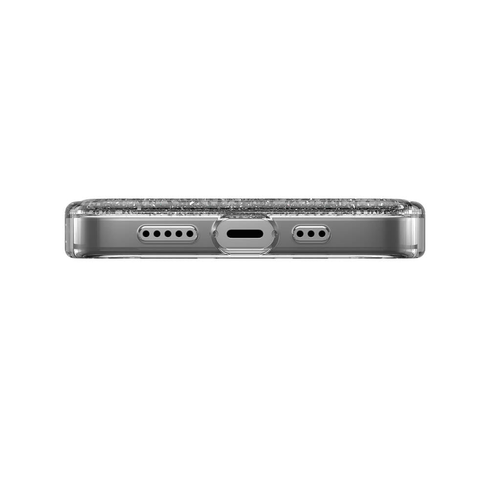iPhone 14 Kılıf Magsafe Şarj Özellikli Parlayan Simli Şeffaf Lisanslı Switcheasy Starfield-M Kılıf Renksiz